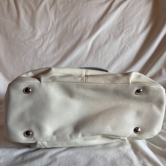 Coach Soho North South Ivory/Gray Leather Shoulder Bag - Picture 3 of 5